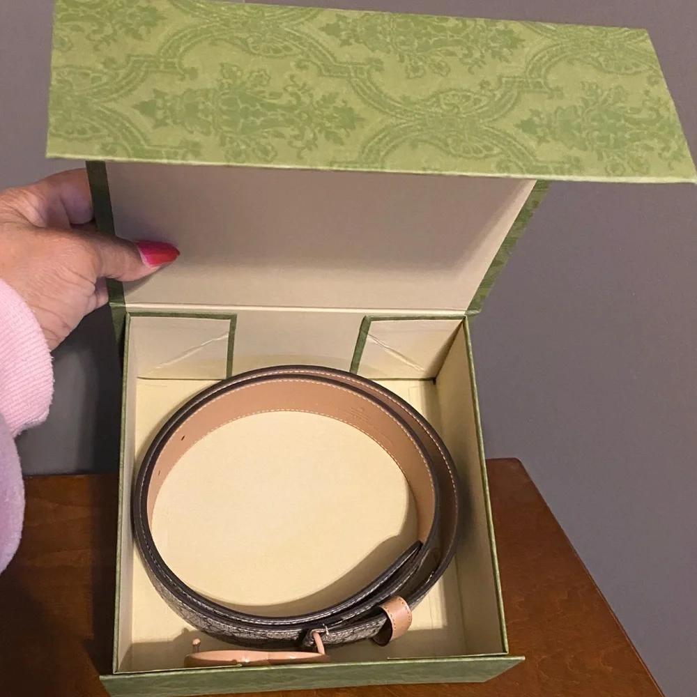 GUCCI Marmont Beige/Tan with “GG” Monogram Belt, Authentic, NIB